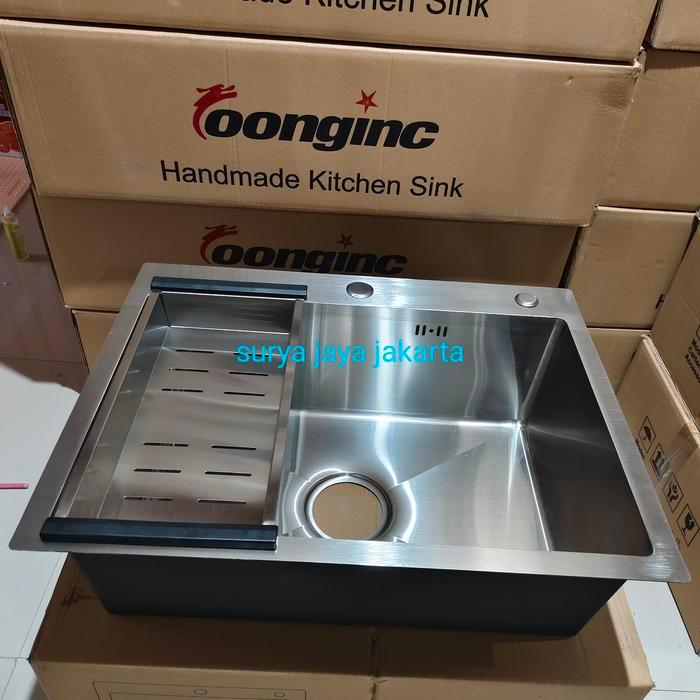 New Kitchen sink stainless 1 lubang kotak minimalis 6045 S Untuk Dapur