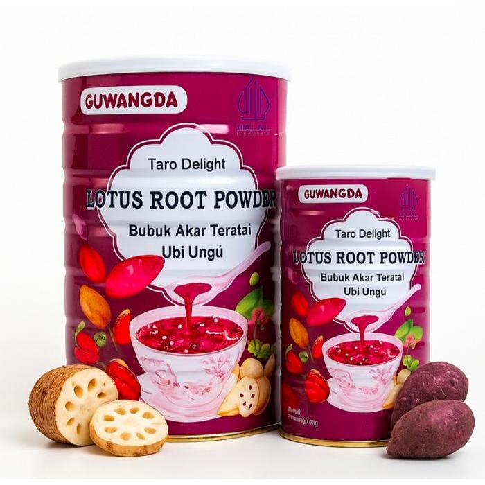 "New" GUWANGDA Oufen Lotus Root Powder Bubuk Akar Teratai Ubi Ungu Almond 500g Minuman Manis Kurma