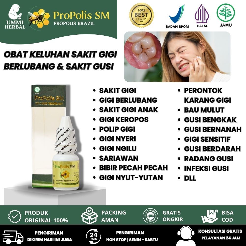 Obat Nyeri Gusi, Gusi Berdarah, Radang Gusi, Gusi Bengkak, Radang Gusi Dll | Propolis SM BPOM HALAL 