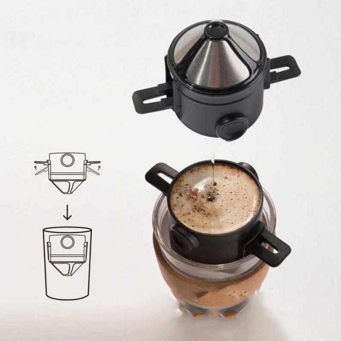 [COD] Filter Kopi Portable Cone Coffee Dripper Stainless Steel Penyaring Manual Portable Penyaring