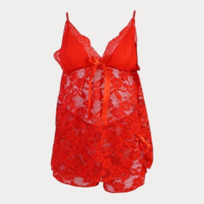 Baju Tidur Full Lace FELANCY Tanpa Busa Pakaian Dalam Lingerie Nightwear Sleepwear 1030F