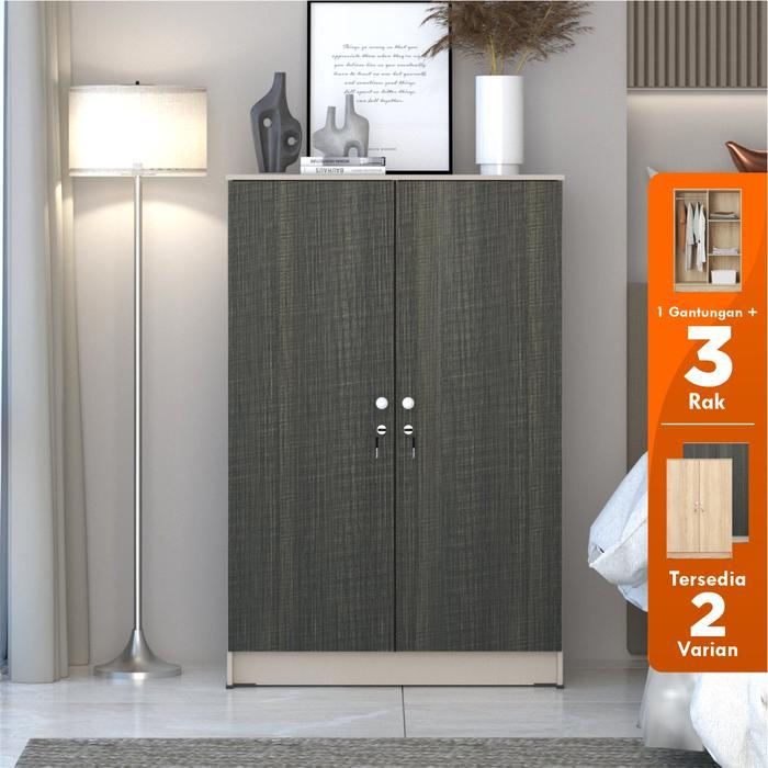 Terlaris - Cubic Lemari Kecil Minimalis / Lemari Pakaian 2 Pintu / LUNA BL 121