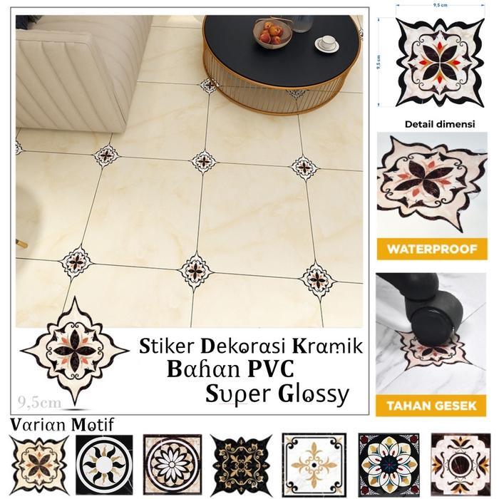 Stiker Kramik Lantai Anti Air & Gores Glossy Sticker Dinding Keramik