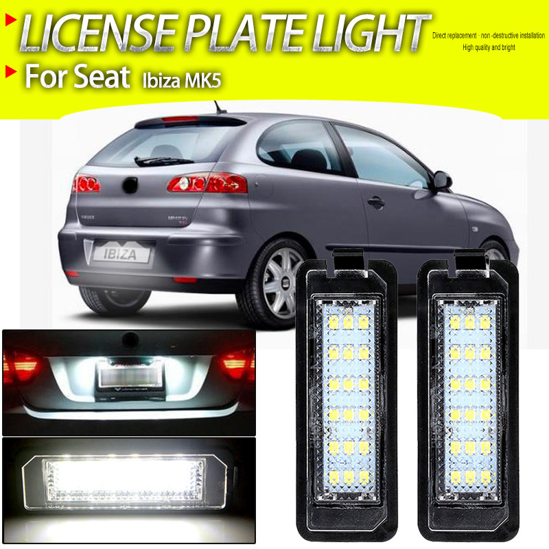 2pcs Canbus No Error Car LED Number License Plate Lights For Seat Ibiza MK5 6F 2017 2018 2019 2020