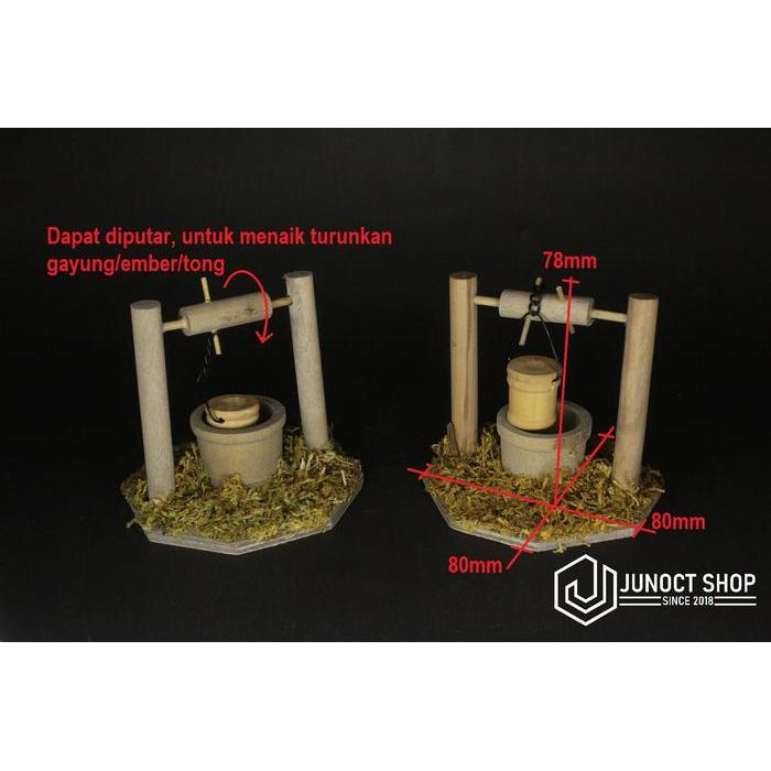DEKORASI SUMUR KAYU - MAKET MINIATUR DIORAMA MAINAN