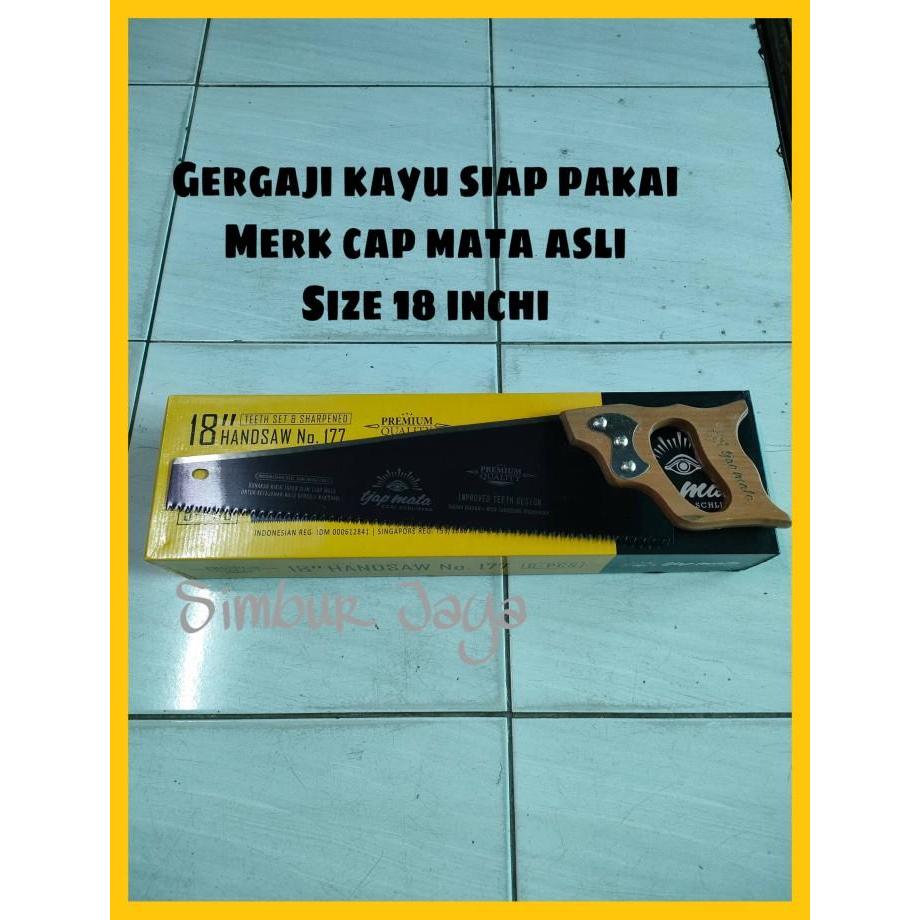 GERGAJI KAYU MANUAL "CAP MATA" ASLI 18INCHI