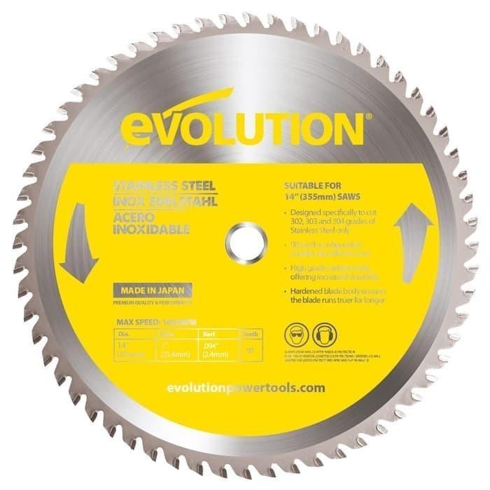 EVOLUTION TCT 14" STAINLESS STEEL 355 MM TEETH CUTTING SAW BLADE