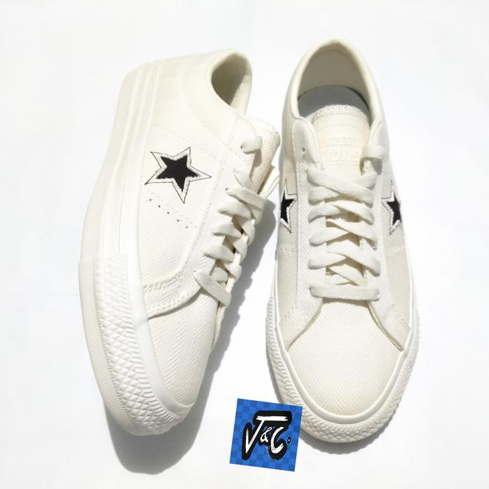 TERLARIS Converse One Star Pro Skate 90s Herringbone Stripe Print CX Egret