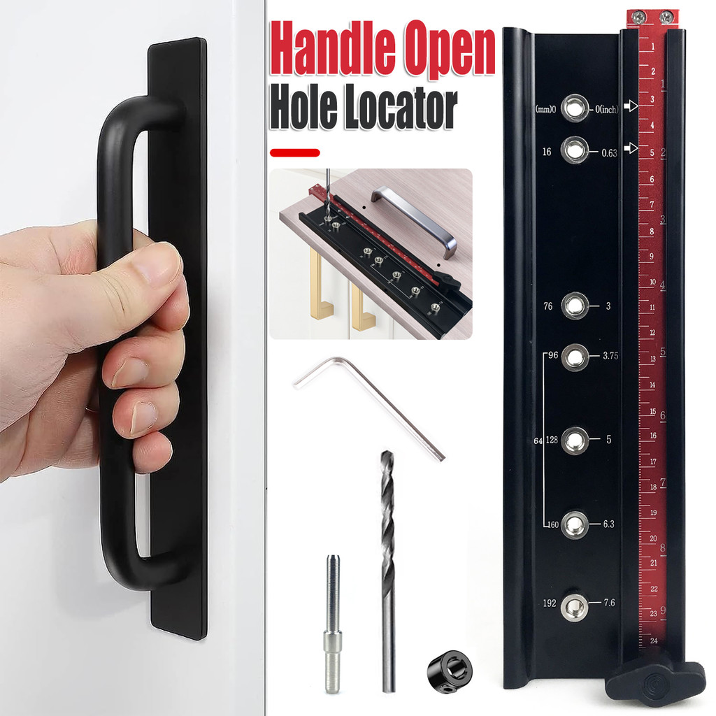 Drill Guide Punch Locator Handle Open Hole Locator Woodworking Drilling Locator for Cabinet Handles 