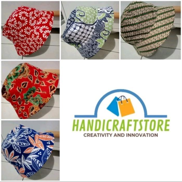 bucket hat batik jogja topi batik topi pantai bucket hat - ukuran besar