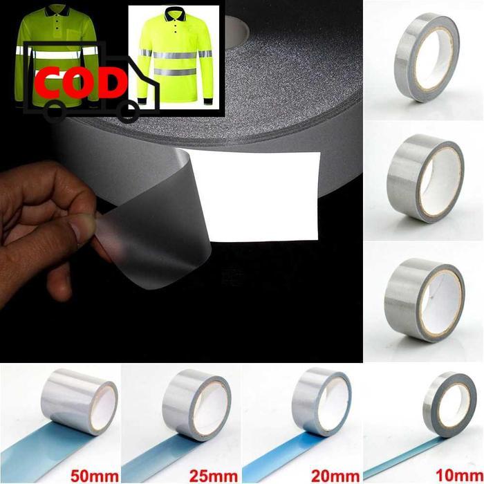 Sticker Reflector Pemantul Cahaya Stiker Reflektif Baju Jaket Celana Safety Keamanan Malam