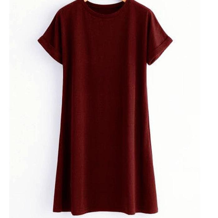( cod )baju dress mini jumbo - xxxl ld 130-xxxxl ld 140 - dress polos - kaos cewek - pakaian wanita