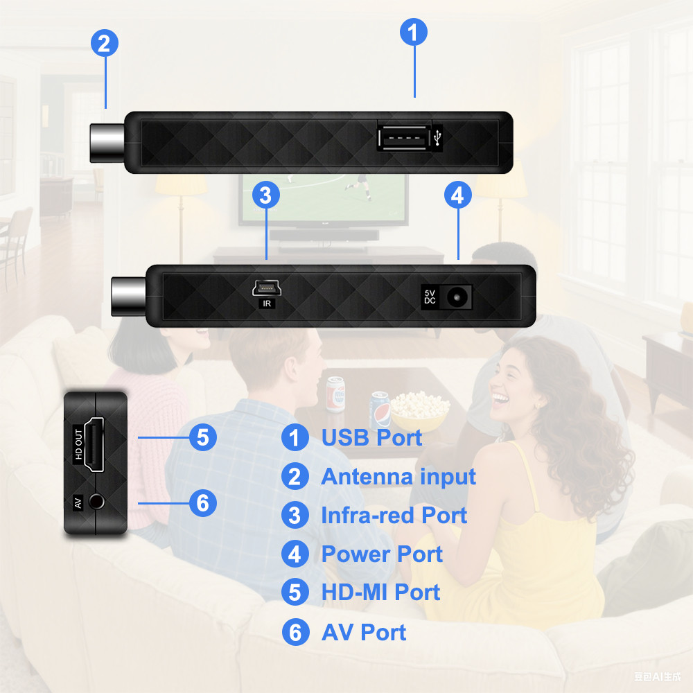 Dluxury U3mini DVB T2 DVB C Digital TV Decoder HD Free TV Channels 7Days EPG TV Tuner for Spain
