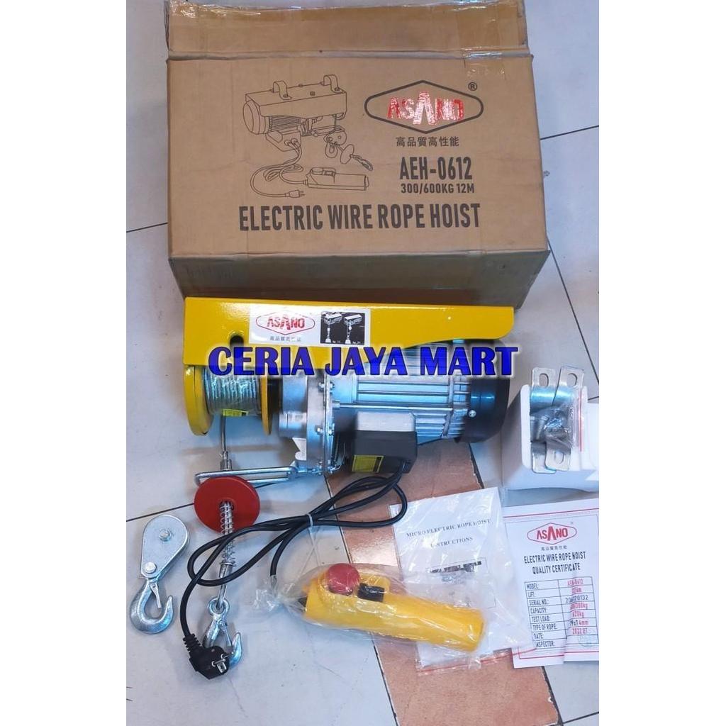 MINI ELECTRIC WIRE HOIST 600 KG TAKEL KATROL LISTRIK ROPE HOIST 600KG