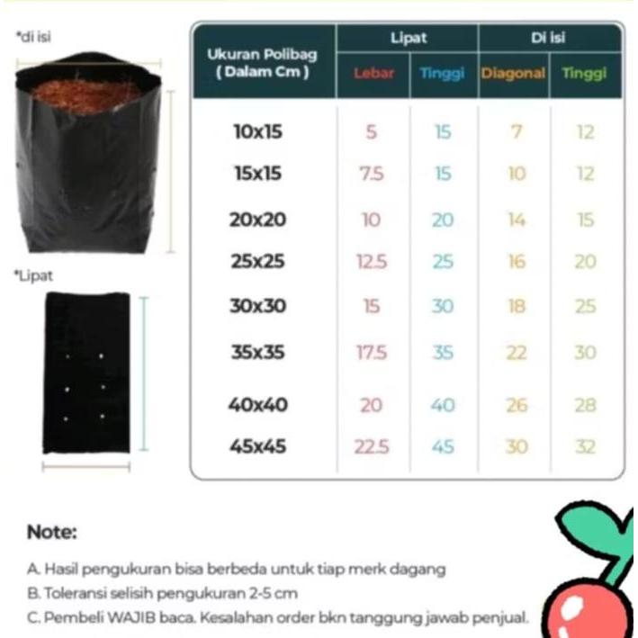 Best Seller Plastik Polybag Tanaman 1Kg Hitam Kuat Polybeg Tanaman Ukuran 7X8 8X10 10X15 12X17 14X22