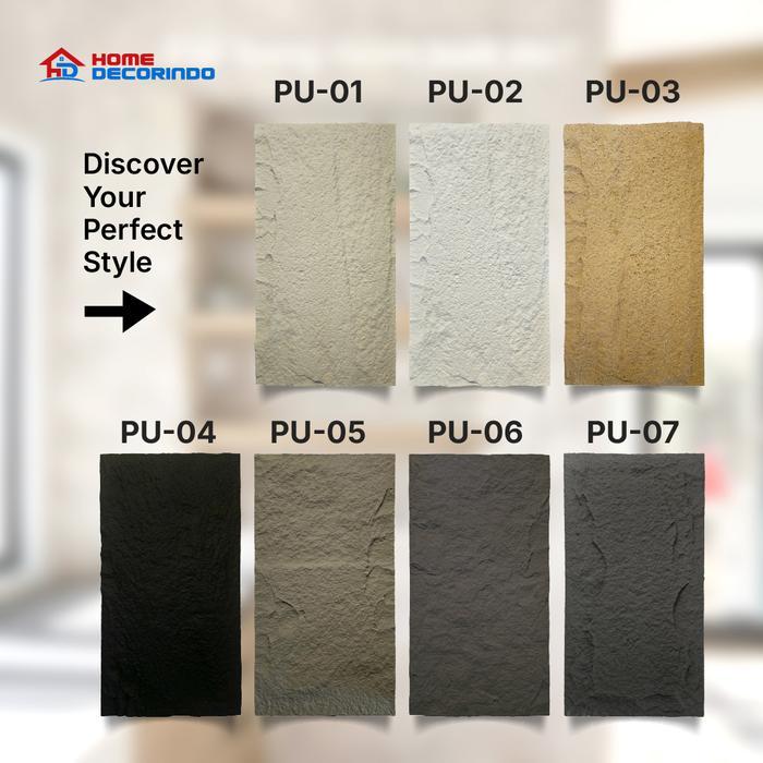 HEMAT WallPanel / Wall panel Dinding Batu Alam PU Stone 60x120 Panel PU Dekorasi dinding batu alam