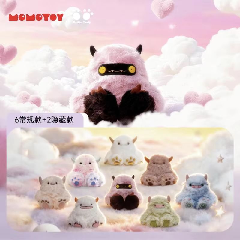 Momotoy Dundun Monster Family Series Plush Keychain Blind Box Random 1 Piece Trendy Toy New Year