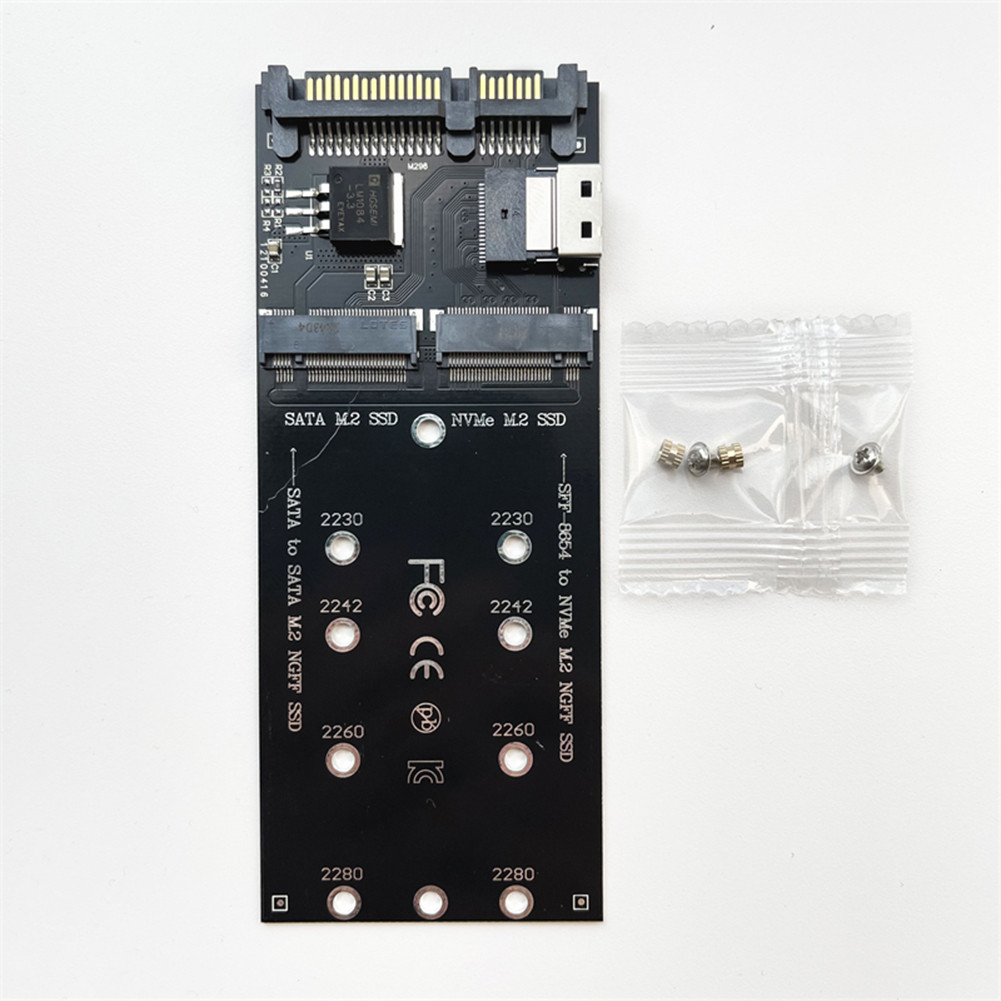 M.2 To SATA Adapter SFF-8654 To M2 NVME SSD 22Pin SATA To M2 Expansion Card Converter Riser Board