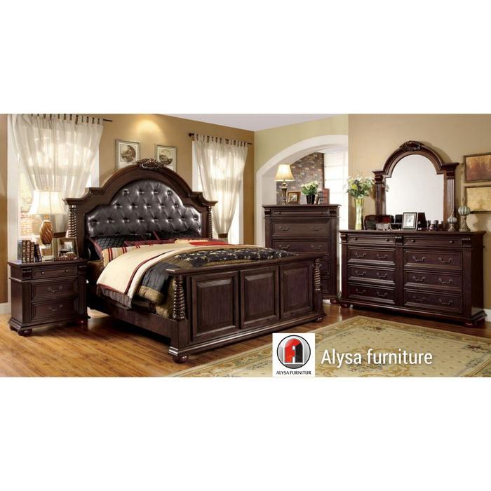kamar set jati, tempat tidur minimalis jati, set kamar jati modern, 02