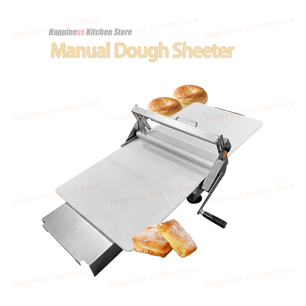 Manual Dough Rolling Machine Stainless Steel Puff Pastry Dough Sheeter Bakery Dough Laminator Bakery