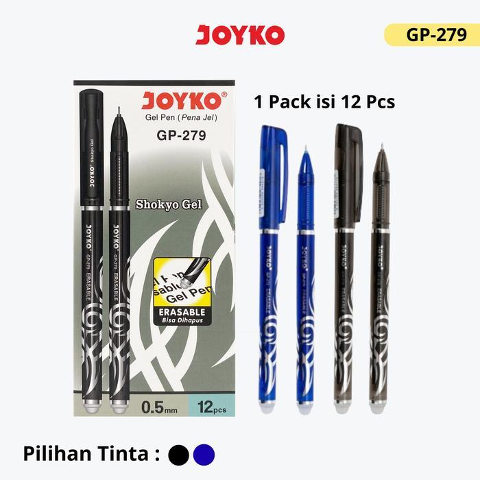 JOYKO Erasable Pen Pulpen Gel Bisa Dihapus 1 Pack GP-279 0.5mm Isi 12 Pcs