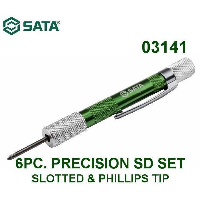 OBENG PRESISI 03141 - 6PC PRECISION SCREWDRIVE SET SL- & PH+ TIP SATA