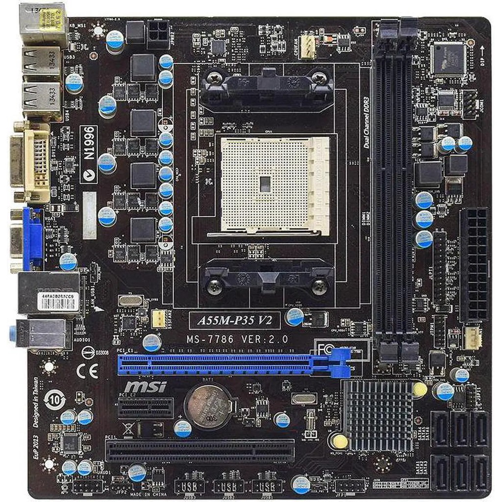 MSI A55M-P35 V2 Motherboard AMD A55 Socket FM1 DDR3 16GB Micro ATX support A6 AD3620 AD3400 ED3200