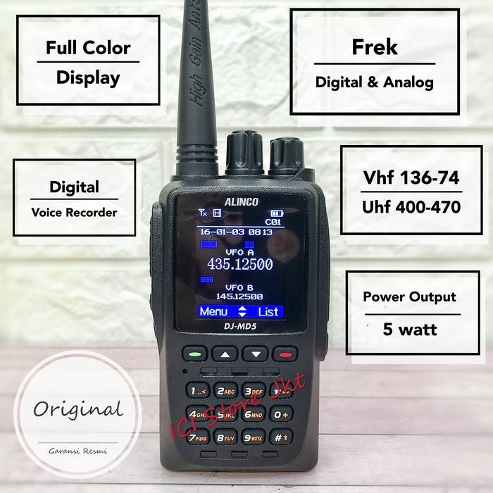 HT Alinco DJ MD5 / Alinco DJ MD5T / HT Alinco DMR garansi resmi
