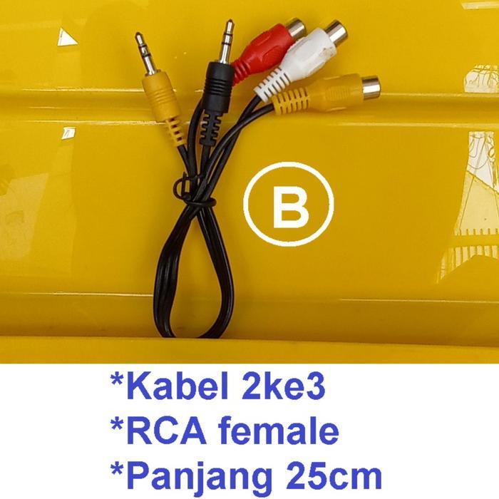 Kabel Rca Video Av Cabang 3 Ke 2 With Jack Video Dan Earphone 3.5Mm Terbaik