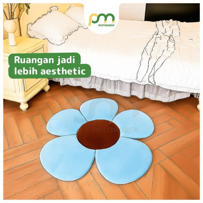 PASTIMUREH Karpet Bunga Aesthetic / Karpet Lantai Kamar Bunga / Karpet Mini Bunga Estetik / Karpet