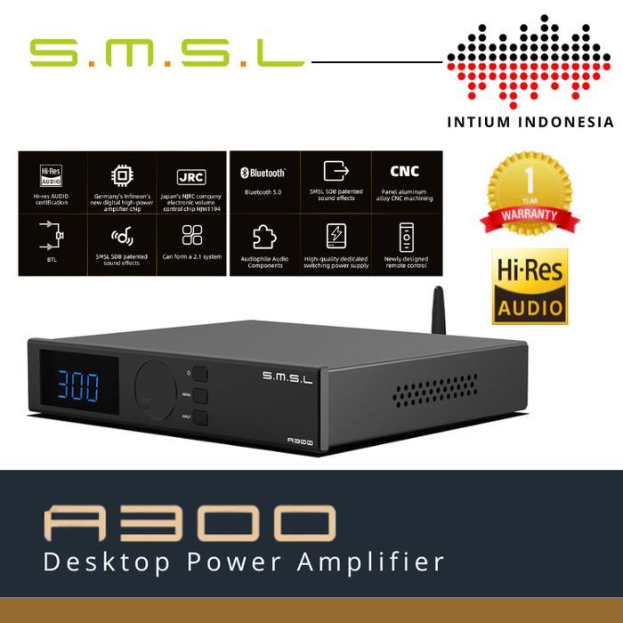SMSL A300 Power Amplifier Kelas D Hi-Res Bluetooth 5.0 Hitam