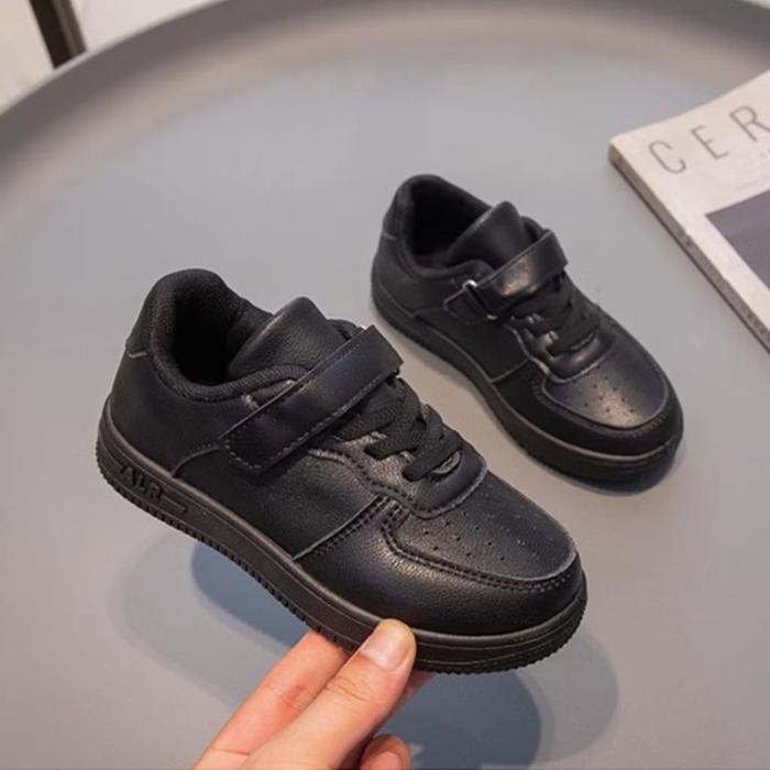 Bata Kids - Sepatu Sekolah Hitam Seragam Anak Laki Perempuan Kulit Doff School Shoes Full Black