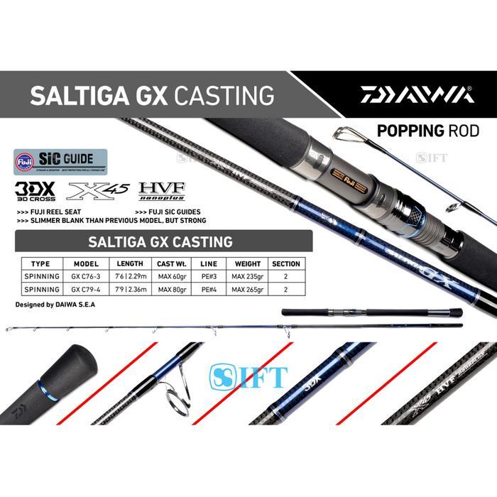 Readyyy Joran Daiwa Saltiga Gx C Fuji Sic + Seat Popping Casting Laut [23]