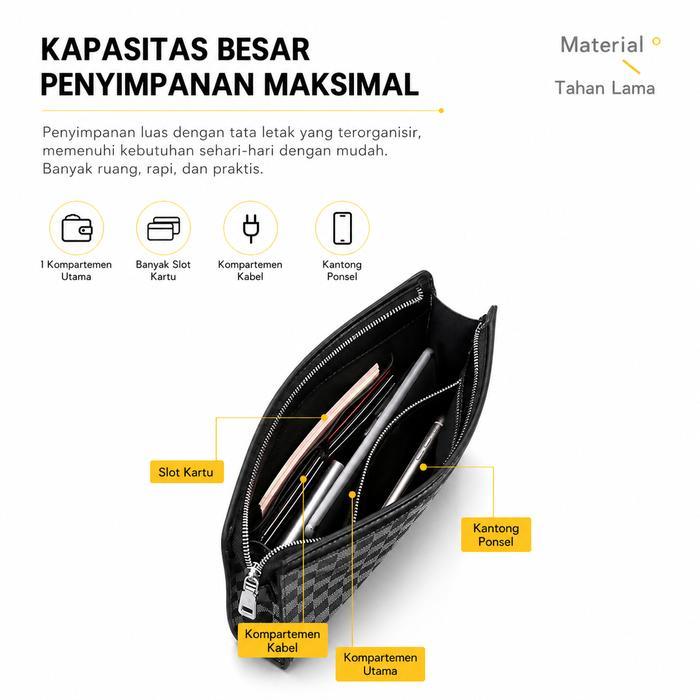 Mybagstore 242 Clutch Pria Hand Bag Pria Kulit Import Tas Tangan Dompet Cowok Mewah Kapasitas Besar