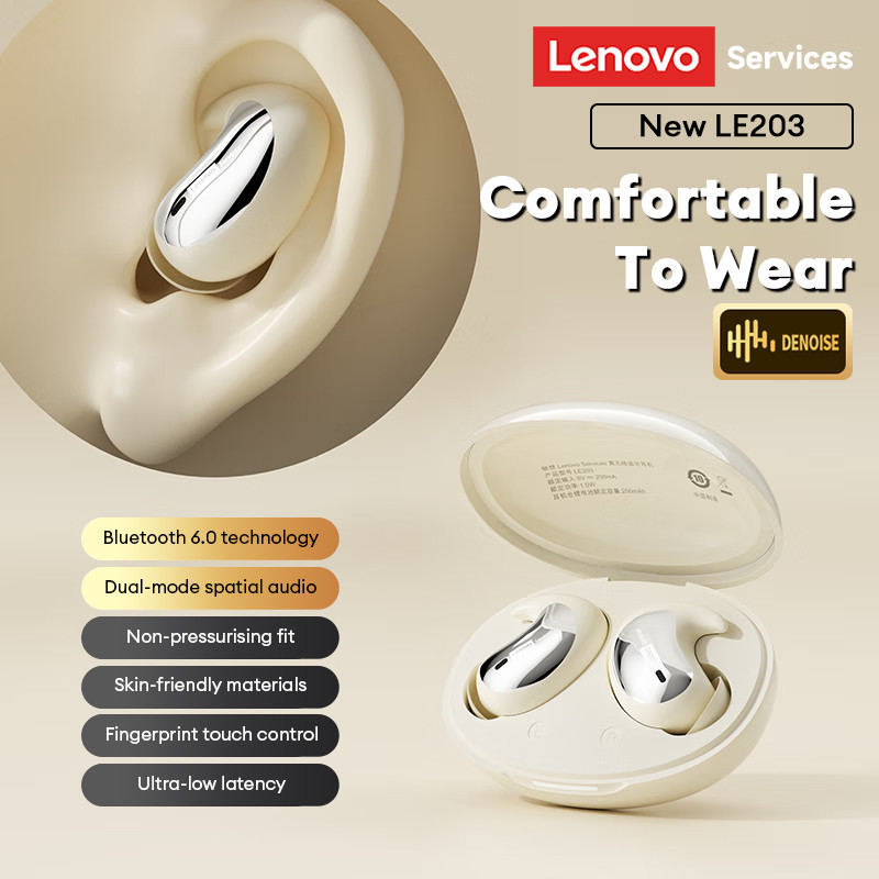NEW Lenov0 LE203 Wireless Sleep Earphones TWS Bluetooth Sleep Invisible Earbuds Hidden Tiny