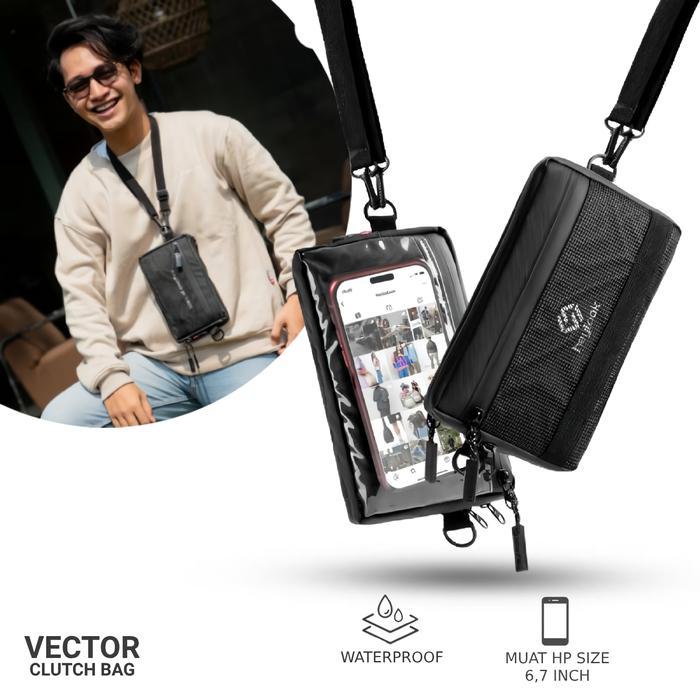 TERBATAS Tas Dompet Sling Pouch Bag Handbag Clutch Neck Bag Pria Waterproof