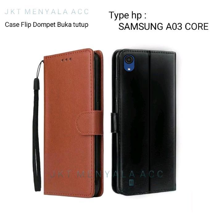 Case Untuk Samsung A03 Core Flip Cover Wallet Leather Casing Dompet Kulit ( Case Untuk Samsung A03