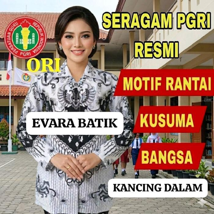 seragam resmi pgri terbaru 2025 & tunik pgri motif rantai produk ori kusuma bangsa pria & wanita -