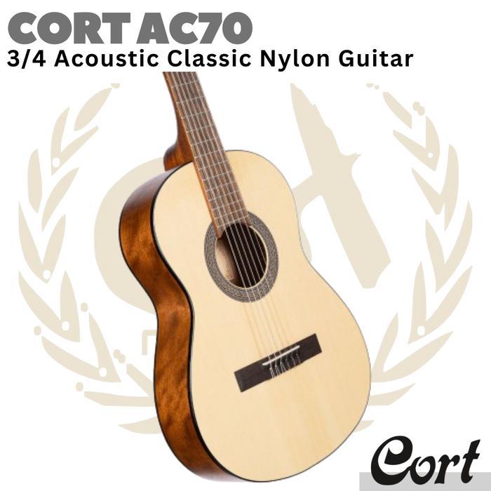 Ready Cort Ac70 3/4 Junior Acoustic Classic Nylon Guitar - Gitar Nilon Mini By Dawai Jiwa