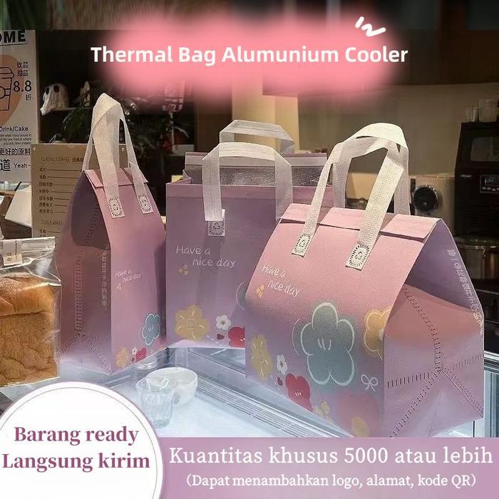 Tas Thermal Cooler Bag / Cooler Bag Aluminium Foil Thermal / Tas Bekal Makanan Anti Air Tahan Panas