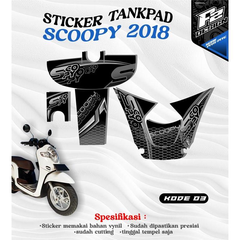 STRIPING SCOOPY 2018 PELINDUNG DASHBOARD - TANKPAD - DECKPAD SCOOPY 2018 - BODY PROTECTOR DECK PAD