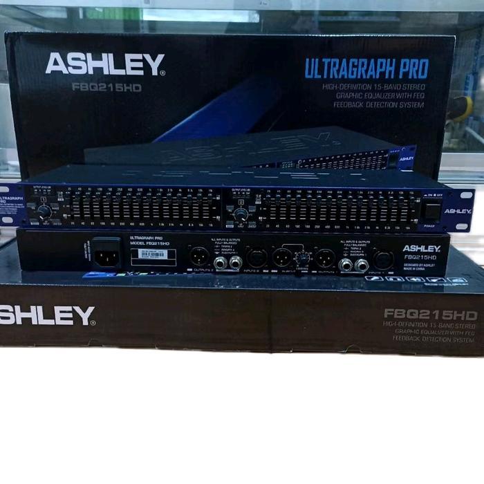 Ashley Equalizer FBQ215HD FBQ215 HD + Subwoofer dengan Sistem Deteksi Feedback Ultragraph Pro