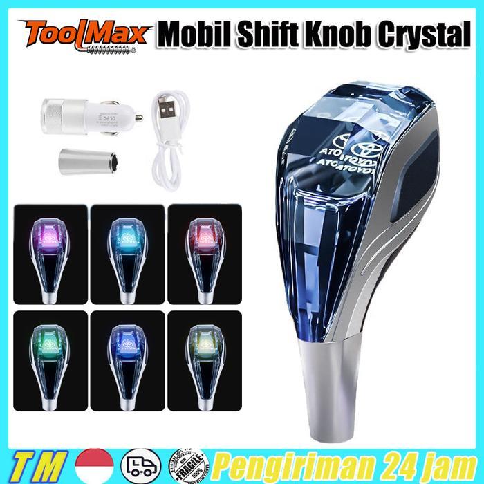 Car Shift Knob Crystal LED RGB 7 Diamond Lampu Persneling Mobil Handle Perseneling Mobil Knop knob