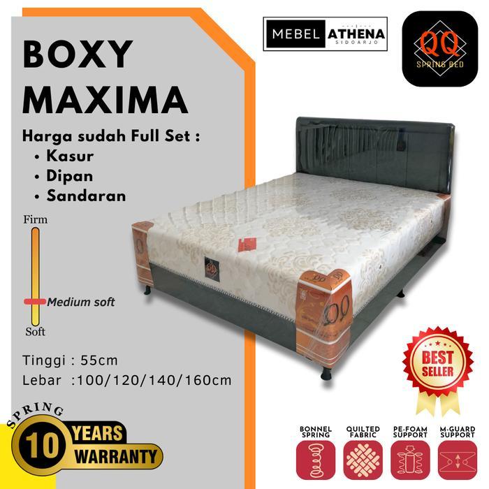 QQ Springbed Boxy Maxima Full Set uk.160 Dipan+kasur+sandaran (NOTA) - 120cm