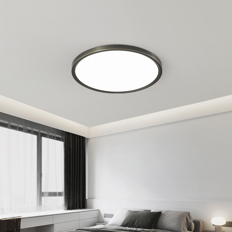 Brass Black Flush Mount Ceiling Light Modern Minimalist Design White Acrylic Shade Ceiling Lamp For