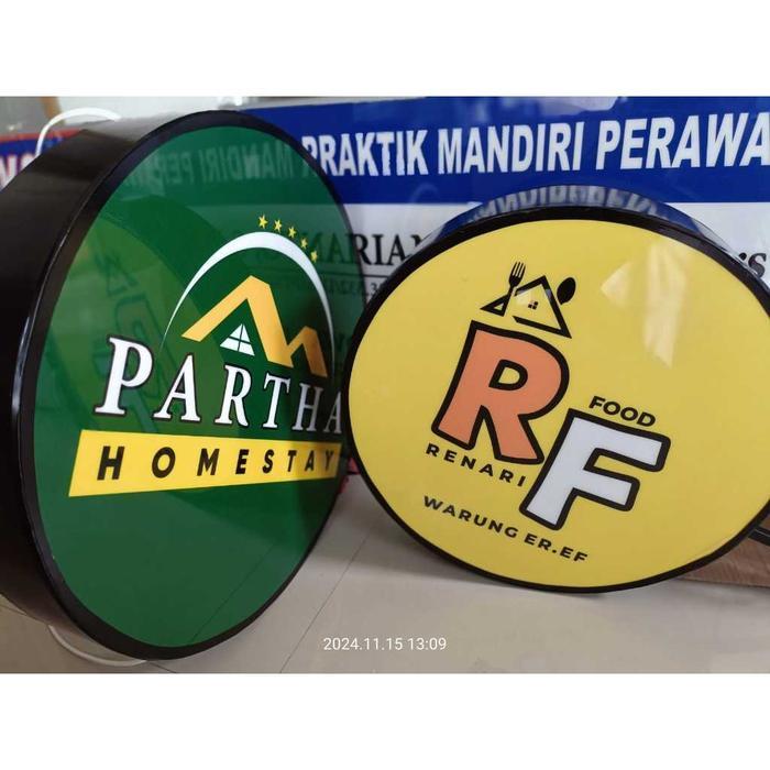 Neon Box Standar Plang Nama Toko Bulat, Plang Nama Ruangan,Plang Nama Akrilik, Plang