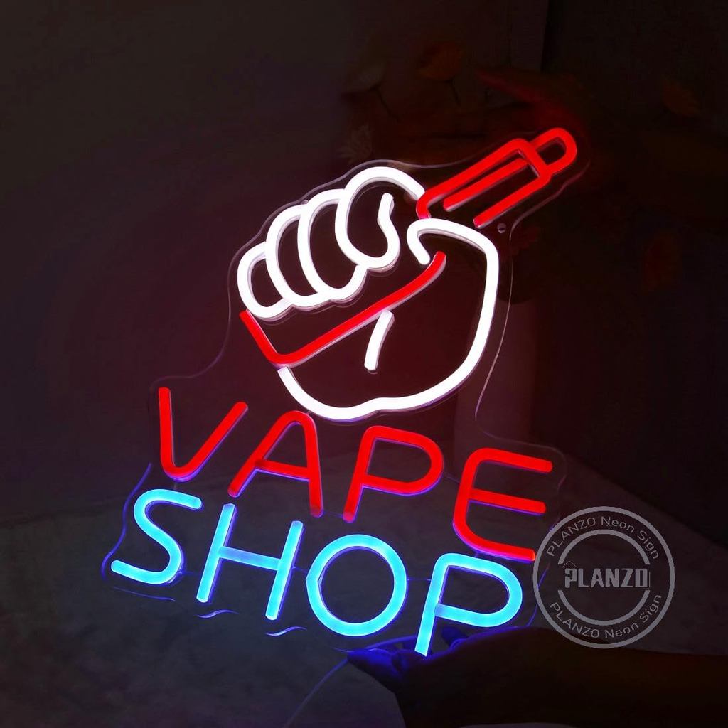 VAPE Shop Neon Sign for Smoke Shop LED Light Up E-cigar Business Store Sign Logo Wall Decor Birthday