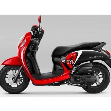 sticker motor / striping honda scoopy sporty 2021 hitam-merah
