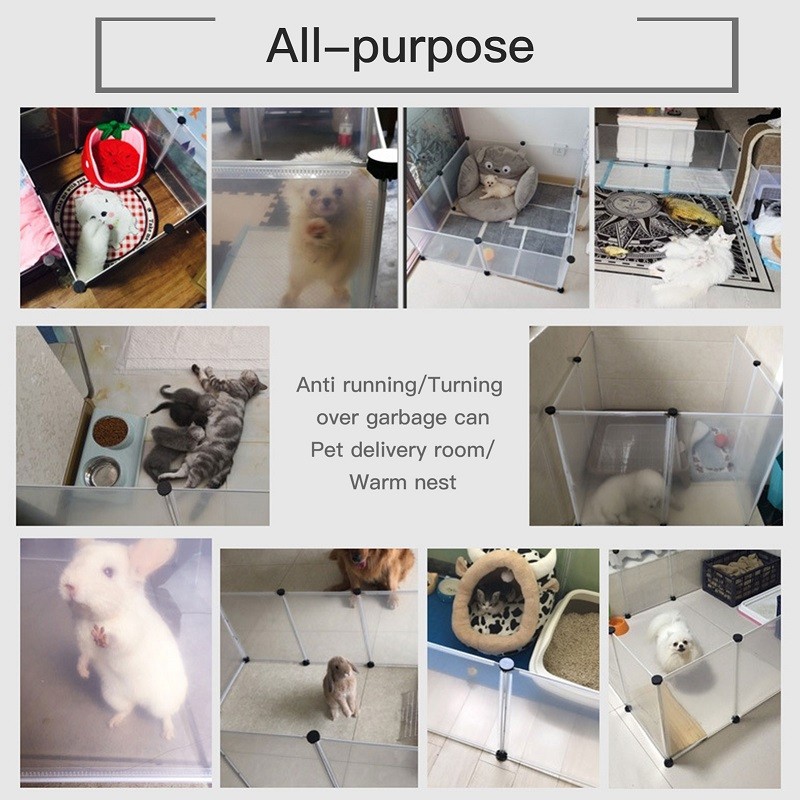 Playpen DIY Small Pet Freely Combined Foldable Dog Cage Yard Fence for Dog Cat Kitten Rabbit Guinea