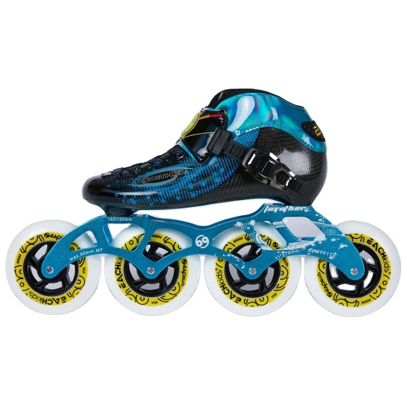 EACHkids Professional Kids Roller Inline Speed Skates 4 Carbon Alloy Wheels 90mm 100mm 110mm